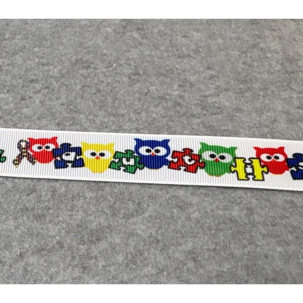 Colorful Owl Print Grosgrain Ribbon 3/4" x 4 Yard